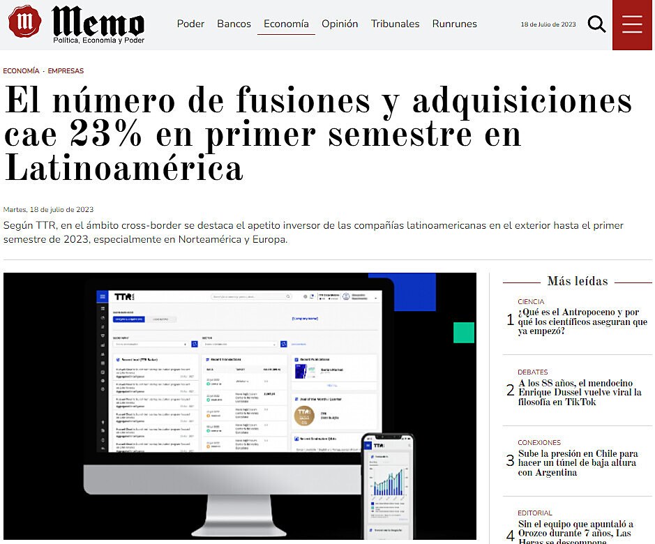 El nmero de fusiones y adquisiciones cae 23% en primer semestre en Latinoamrica